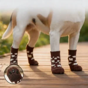 Non slip Knit Pet Socks with Paw Pattern Anti Slip Grips for Dogs Cats Indoor Outdoor Wear