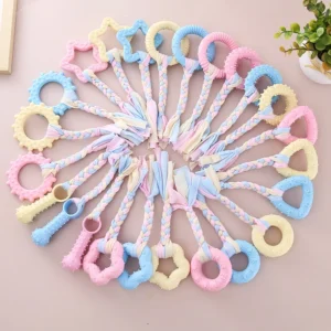 Non toxic TPR Puppy Teething Toy Interactive Dental Care Chew Toy for Dogs Boredom Relief Self playing Pet Training Supplies