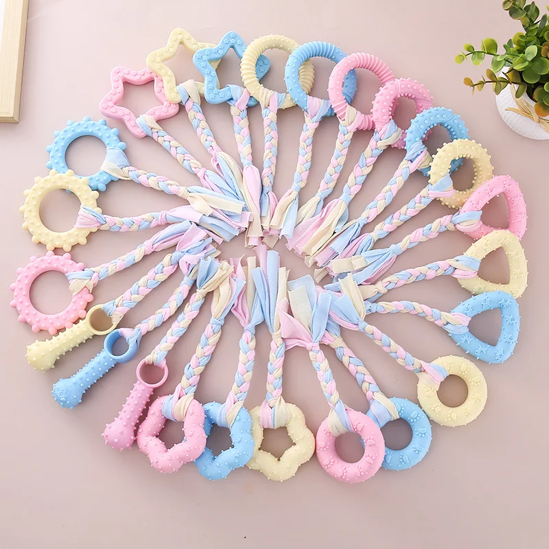 Non toxic TPR Puppy Teething Toy Interactive Dental Care Chew Toy for Dogs Boredom Relief Self playing Pet Training Supplies