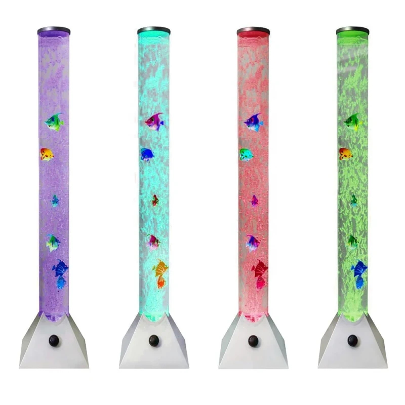 Novelty Fish Lamp Color Changing LED Aquarium Bubble Fish Water Tube Floor Lamp Water Bubble Lamp