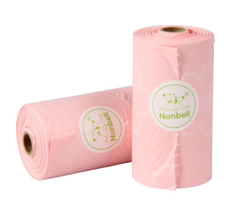 Nunebll Convenient Eco Friendly Biodegradable Pet Waste Disposal Bags EPI Pulp HEPE Cartoon Colors for Dog Poop Cleanup