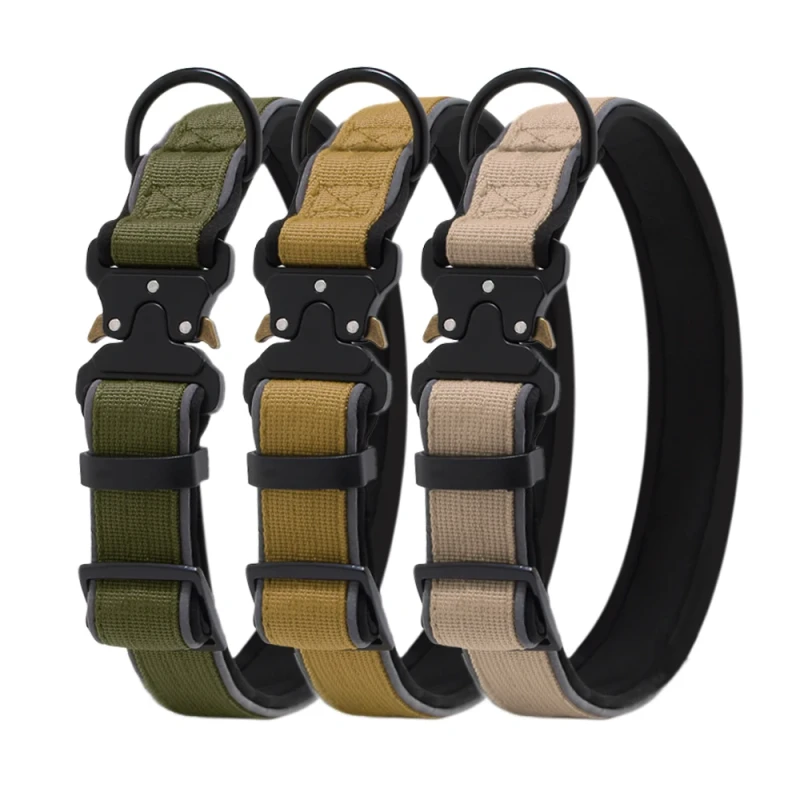 Nylon Dog Collar Tactical Heavy Duty Reflective Dog Training Collar
