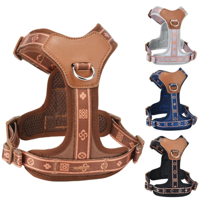 Nylon Dog Harness Soft Mesh Padded Adjustable No Pull Pet Harness With Dual Alloy D rings for Small Medium Puppy Walking
