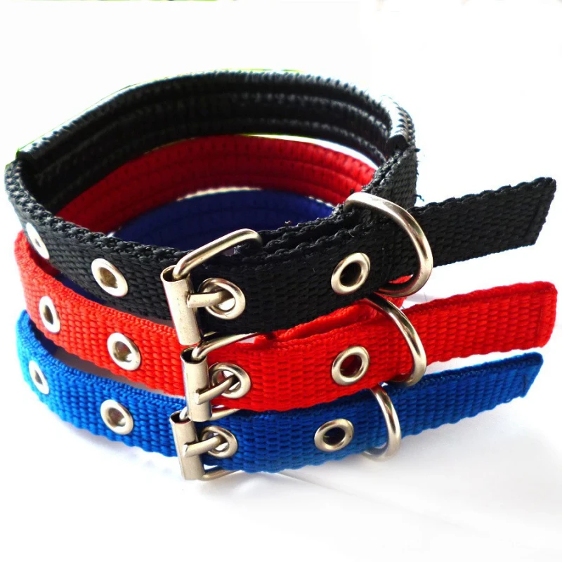 Nylon Dog Pet Collar Soft Leather Lined Pet Foam Collar