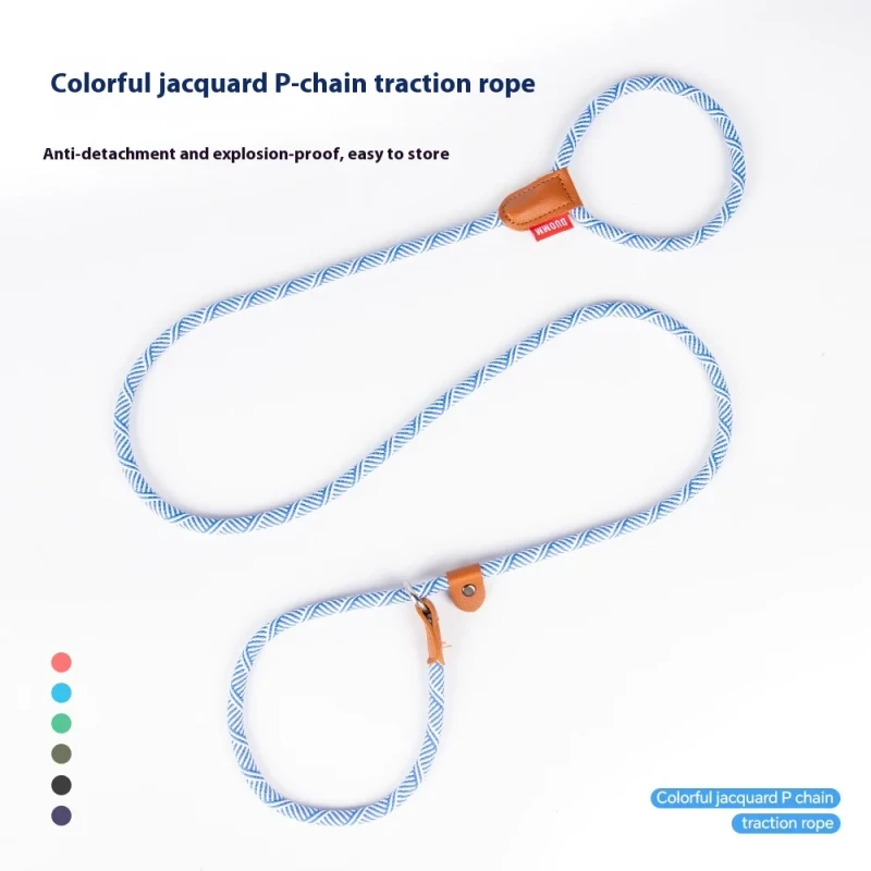 Nylon Outdoor Explosion Proof Pet Leash for Dog Walking Training Solid Pattern Ribbon Collar for Bichon Pomeranian Teddy Puppy