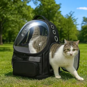 Nylon Zipper Pet Carrier Backpack for Small Cats Dogs Collapsible Foldable Breathable Mesh Bubble Window Travel