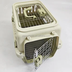 ODM Customized Plastic Breathable Hard-Sided Pet Travel Crate Button Portable Airline Approved Pet Carrier for Buyers
