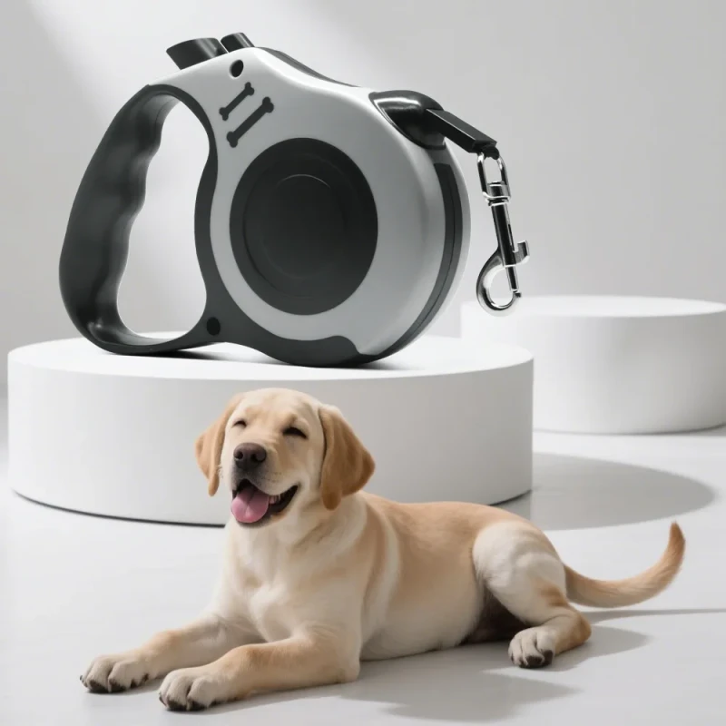 ODM/OEM Eco-Friendly Retractable Fashion Solid Padded Plastic Nylon Large Dog Anti-Escape Outdoor Dog Walking Leash Pet Supplies