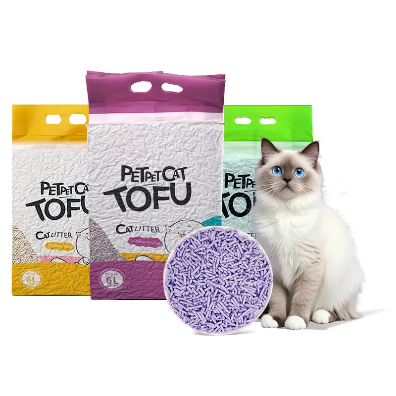 ODM OEM Natural Non Toxic 2.0mm Green Tea Degradable Cat Litter Sand and Corn Flushable Tofu Cat Litter