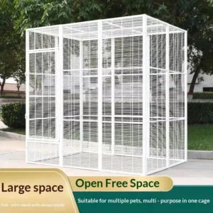 ODM Portable Metal Mesh Pet Cage Secure Stable Easy Assembly with Plastic Tray for Indoor Outdoor Garden for Birds Cats Dogs