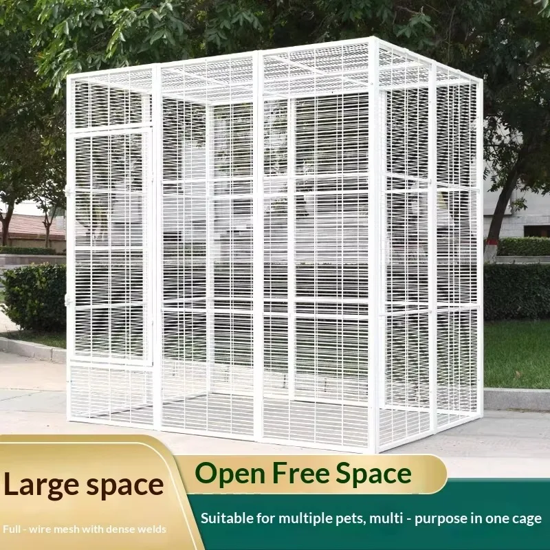 ODM Portable Metal Mesh Pet Cage Secure Stable Easy Assembly with Plastic Tray for Indoor Outdoor Garden for Birds Cats Dogs