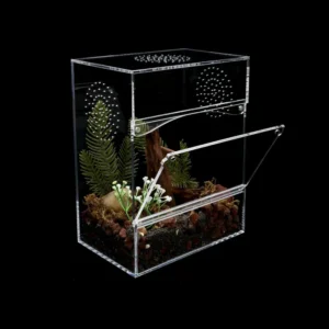 ODM&OEM Transparent Acrylic Reptile Terrarium Customizable Size Logo Easy Assembly Magnetic Cage for Juvenile Reptiles