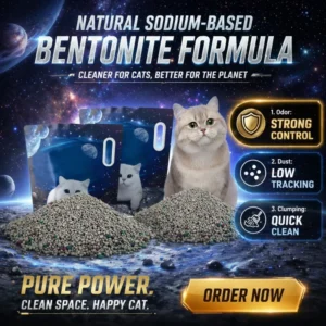 OEM 5KG Bentonite Clumping Cat Litter Gray Spherical with Fresh Scent Strong Odor Control Low Dust Multiple Cats