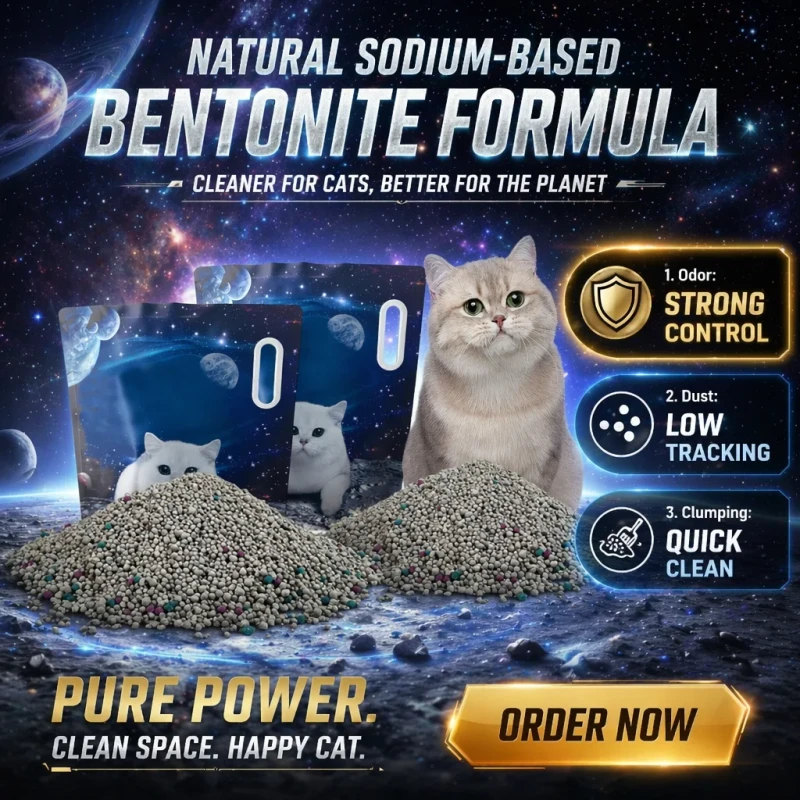 OEM 5KG Bentonite Clumping Cat Litter Gray Spherical with Fresh Scent Strong Odor Control Low Dust Multiple Cats
