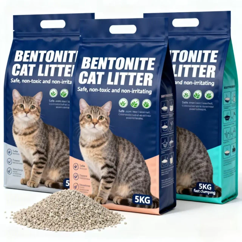 OEM Bentonite Cat Litter Dust Free Strong Clumping Fast Clumping Cylindrical Eco Friendly Biodegradable Flushable