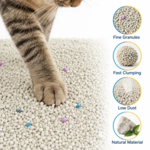 OEM Bentonite Cat Litter Sand Strong Clumping Highly Absorbent Low Tracking Low Dust Flushable Biodegradable Kitty Litter