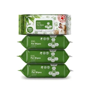 OEM Biodegradable 100% Bamboo Fiber Soft Pet Wipes with Fruit Fragrance 80&100 Count Large Pack for Cats & Dogs