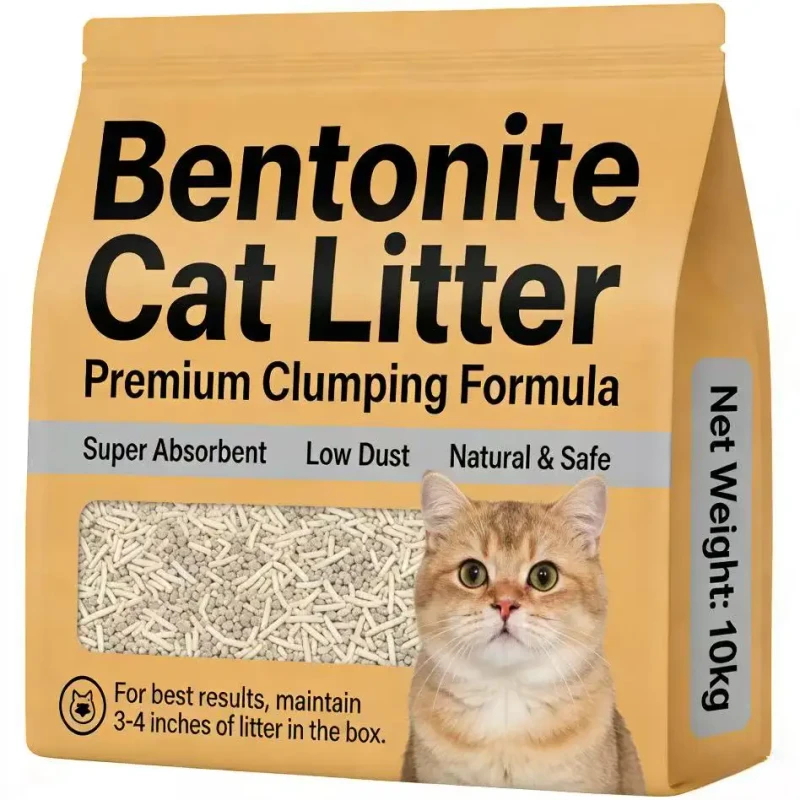 OEM Biodegradable Eco Friendly Bentonite Cat Litter Flushable Long Lasting Freshness Low Dust Fast Clumping 4.5KG