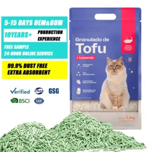 OEM Biodegradable Eco Friendly Flushable Tofu Cat Litter 99% Dust Free Fast Clumping Natural Odor Control