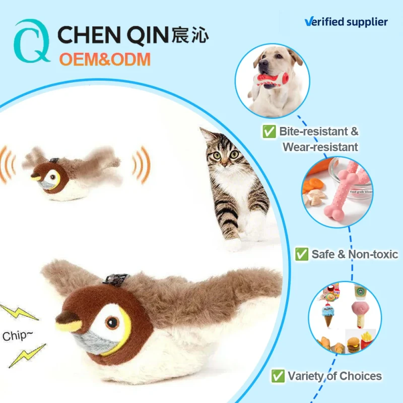 OEM China Manufacturers Suede PU Plush Mouse Tail Cat Dog Smart Training Automatic Interactive Movement Pet Toys