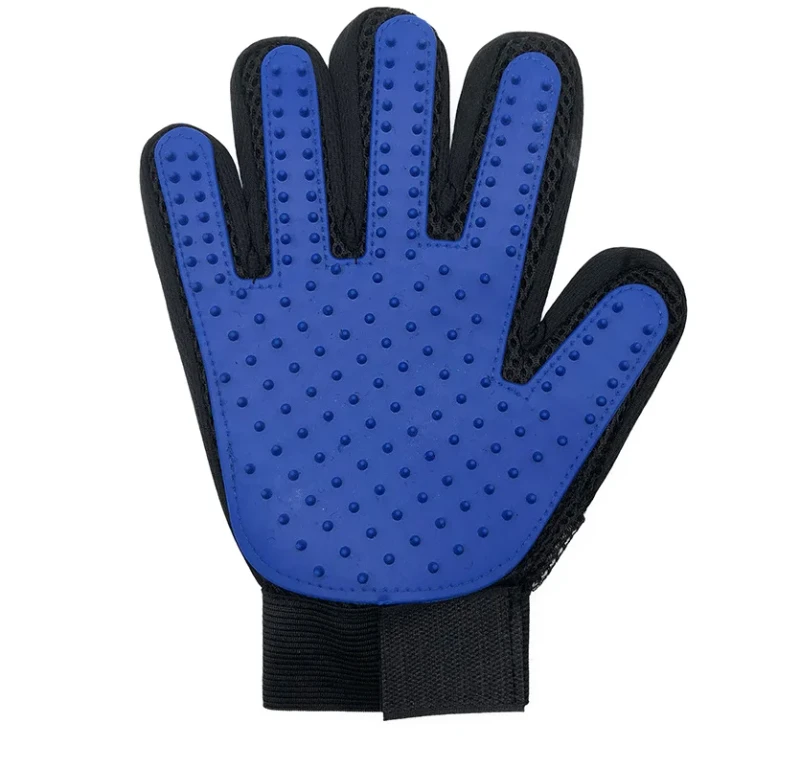 OEM China Supplier Rubber Breathable Blue Dog Pet Grooming Glove Pet Grooming Products