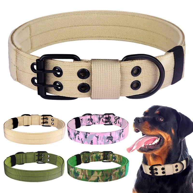 OEM Custom Adjustable Pet Collar Manufacturer Heavy Duty Pet Training Nylon Tactical Dog Collar for Medium Large Dog