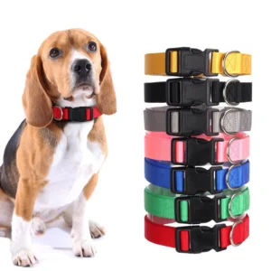 OEM Custom Classic Soft Durable Eco Friendly Quick Release Simple Dog Collar Breathable Adjustable Washable All Seasons Nylon