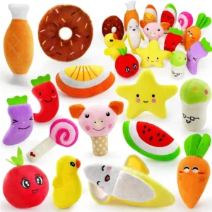 OEM Custom Designer Cartoon Waterproof Interactive Squeaky Food Plush Chew Toy for Dogs