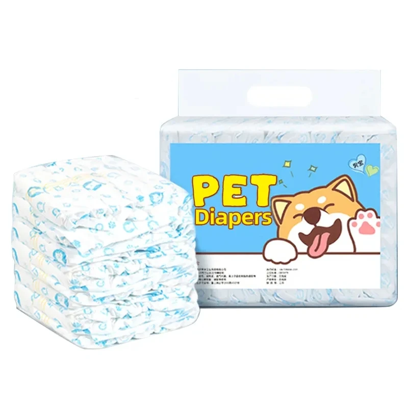 OEM Custom Disposable Leakproof Dog Diapers Male Puppy Wrap Non Woven Super Absorbent Odor Control Gel Indoor Pet Care