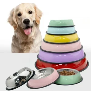 OEM Custom Logo Factory Multi Color Pet Food Feeder Dog Feeding Bowls Stainless Steel Pet Bowls for Dog Cat Puppy Anti Slipper