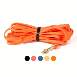 OEM Custom Long PVC Dog Leash Waterproof Durable PVC Coated Webbing Solid Pattern Training Lead for Medium and Large Dogs