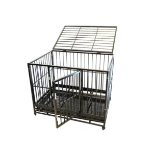 OEM Custom Size Color Logo Foldable Iron Wire Small Pet Apartment Mobile Animal Cage With Lockable Rolling Wheels
