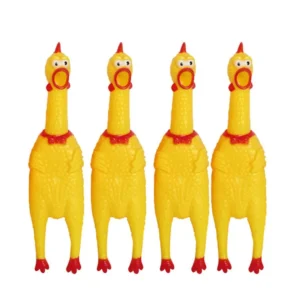 OEM Custom Soft Screaming Bite Resistant Squeaking Rubber Chicken Squeaky Dog Toy