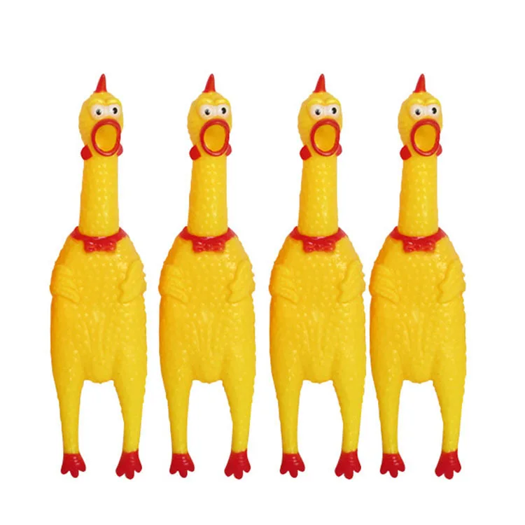 OEM Custom Soft Screaming Bite Resistant Squeaking Rubber Chicken Squeaky Dog Toy