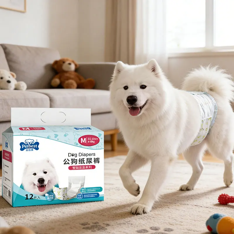 OEM Customized Super Absorbent Disposable Diaper Nappies Waterproof Male Dog Pet Diapers for Puppy