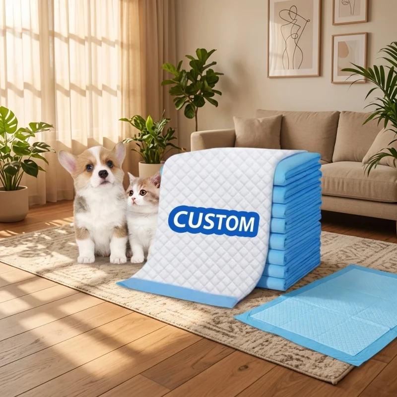 OEM Disposable Puppy Potty Pads Leakproof AntiSlip Corners Pet Training Supplies Super Absorbent Pet Pee Pad Dog Training Pads