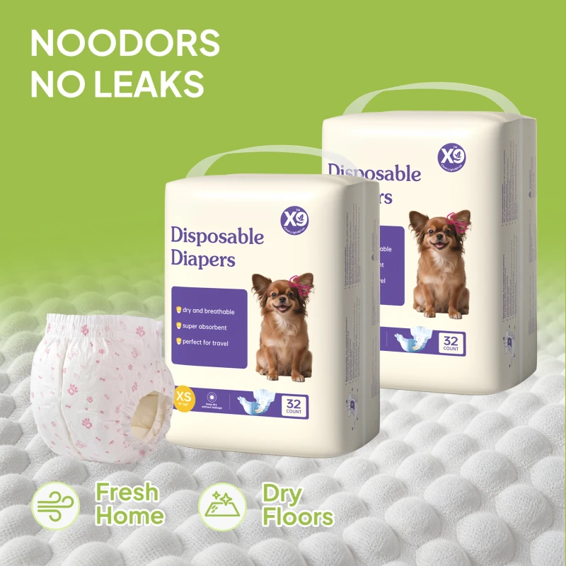 OEM Dry and Breathable Comfortable High Absorbent Odor Control Disposable Pet Diaper