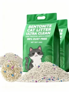 OEM Eco Friendly Dust Free 100% Natural Cat Sand Fast Clumping Gray Lock Strong Caked Bentonite Bentonite Cat Litter