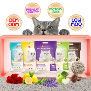 OEM Factory 10 Litter Premium Sodium Kitty Litter Dust Free Fast Clumping Extra Odor Control Colorful Ball Shape Litter