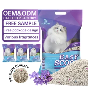 OEM Factory Natural Organic Multi Fragrant Kitty Litter Dust Free Strong Clumping Ball Shape Clay Bentonite Cat Sand