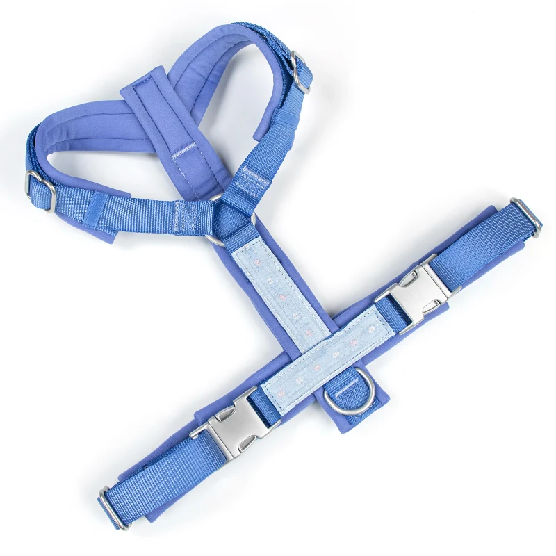 OEM Factory Y Shaped Adjustable Dog Harness with Durable Nylon Soft Padding and Metal Buckles for Large Medium sized Dog Pet