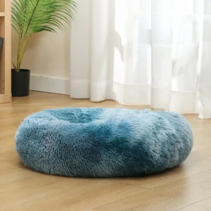 OEM Fluffy Round Pet Bed PP Cotton Filled with Raised Rim Eco Friendly Anti Slip Base for Cats & Dogs Various Sizes Colors