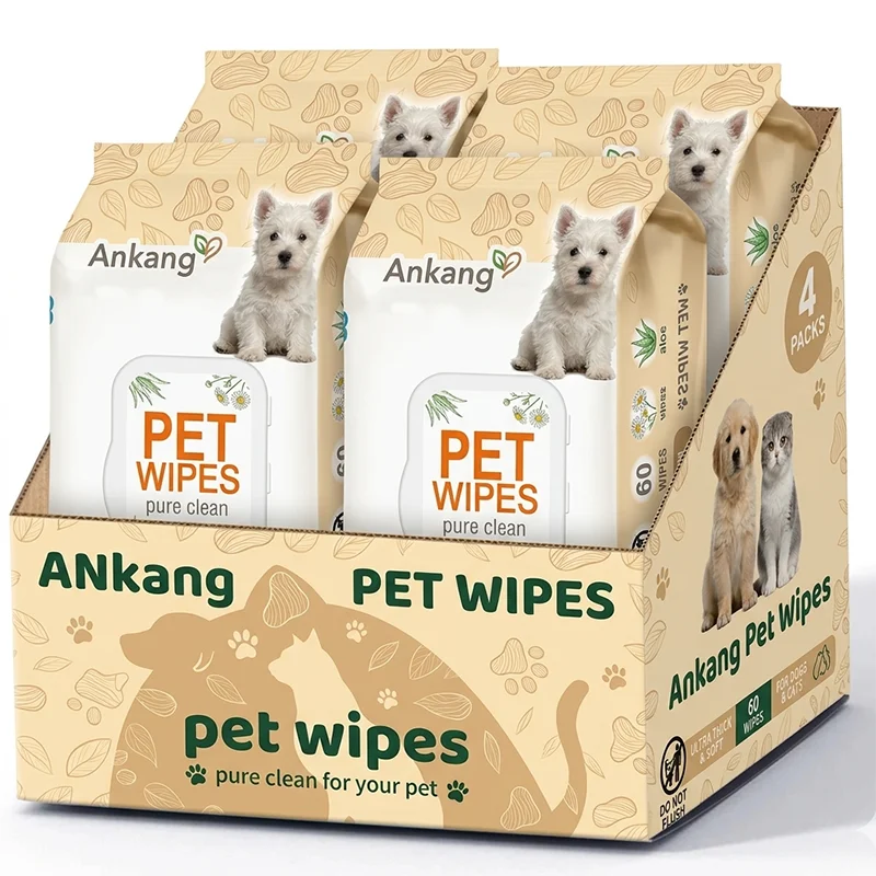 OEM Hypoallergenic Pet Wipes for Dogs Cats Factory Disposable Biodegradable Fragrance Free Deodorising Dog Wipes