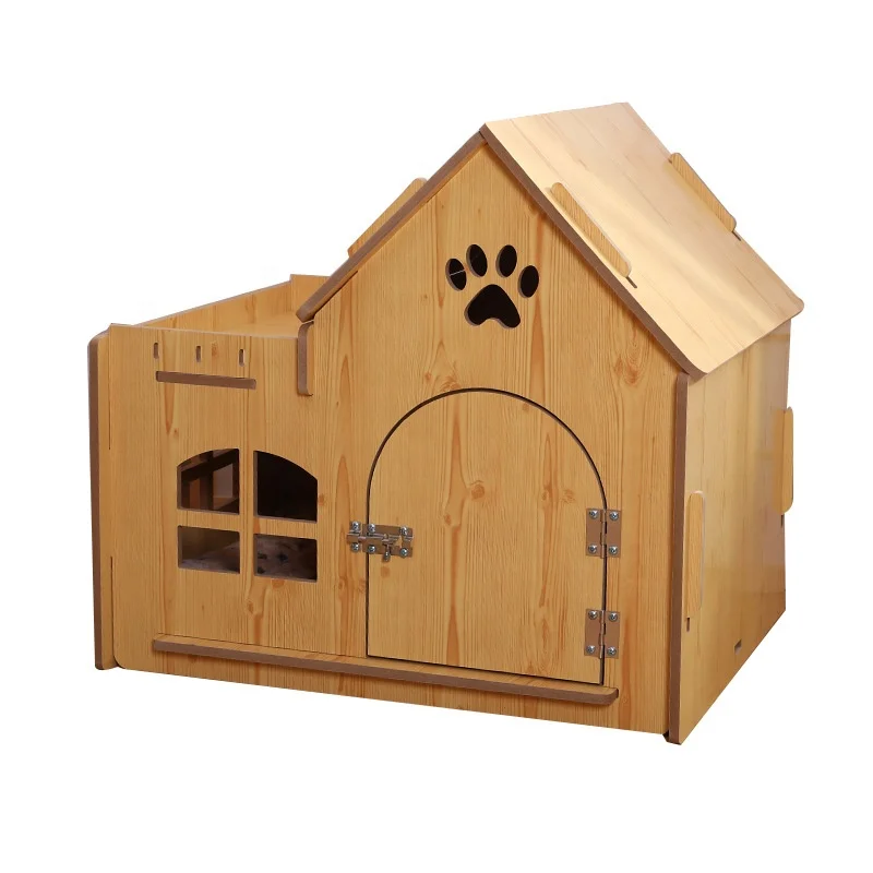 OEM Luxury Dog Cat House Small Medium Large All Season Wooden Kennel Dog Cat House Villa