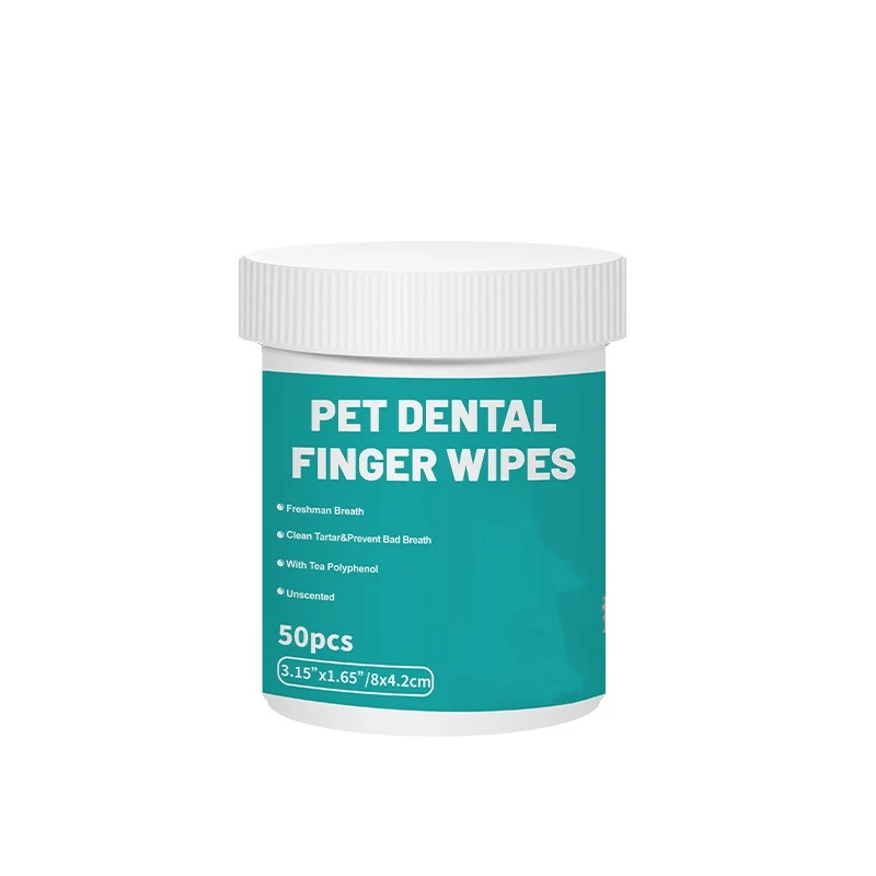 OEM Natural Fabric Biodegradable Organic Pet Wet Wipes Dental Finger for Dog and Cat Cleaner
