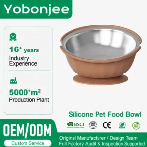 OEM Non Skid Silicone Dog Cat Feeding Bowl Portable Puppy Slow Feeder Lick Bowl with Custom Packaging