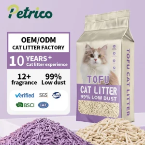 OEM ODM Cat Litter Customized Low Dust Flushable Eco Friendly Biodegradable Food Grade Fast Clumping 6L 7L Corn Tofu Lavender