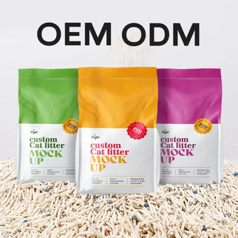 OEM ODM Cat Sand Customized Dust Free Flushable Food Grade Biodegradable 6L 7L Pets Corn Tofu Cat Litter with Lavender Flavor
