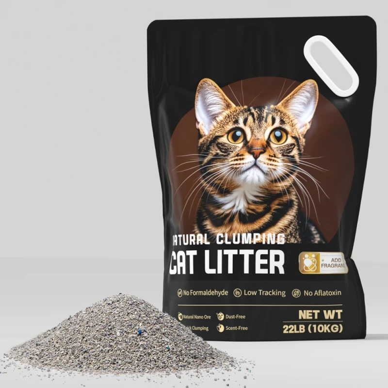 OEM/ODM Custom 5L 10L Dust Free Strong Clumping Broken Ore Bentonite Cat Litter Easy Clean Cat Litter