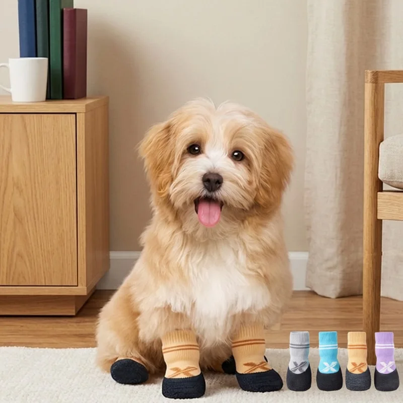 OEM ODM Custom Dog Socks Non slip Dog Socks Shoe Prevent Dirt Scratching Waterproof Keep Warm Dog Shoes Pet Accessories